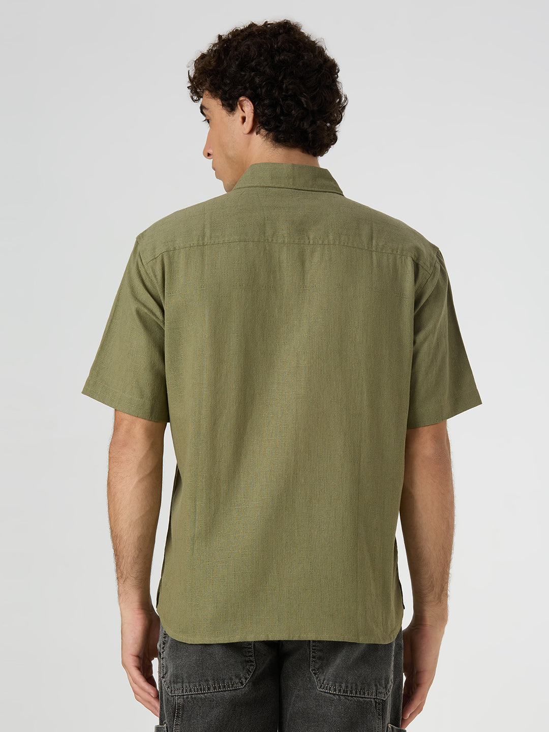 Crackle Half-Sleeves shirt - Basil