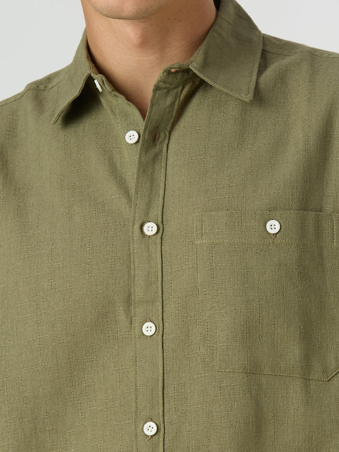 Crackle Half-Sleeves shirt - Basil