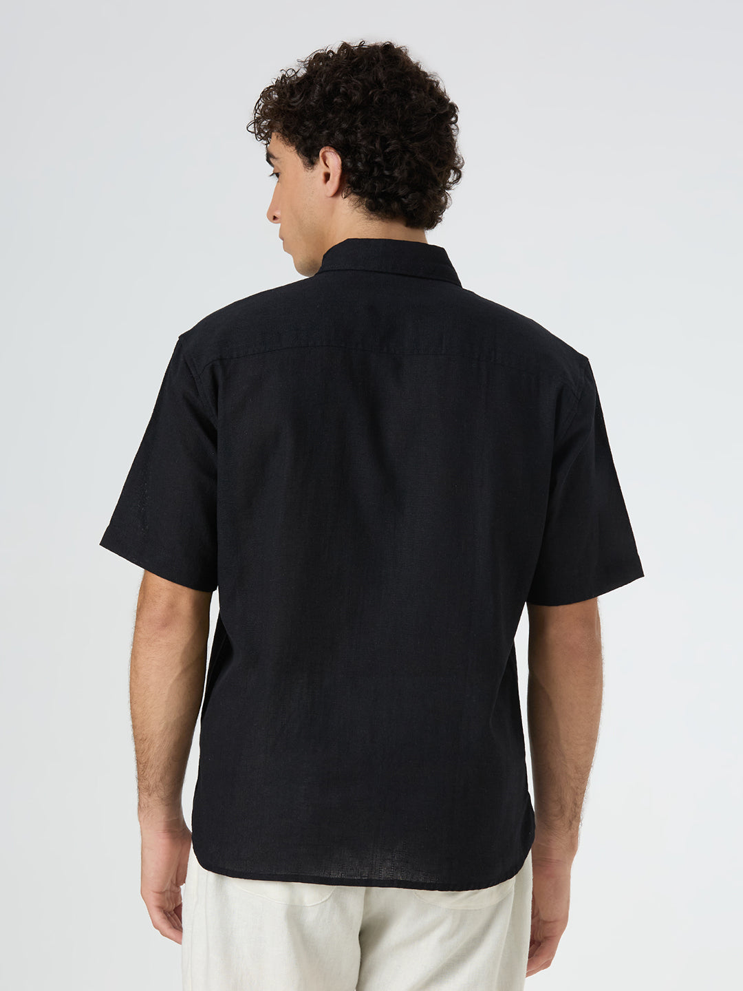 Crackle Half-Sleeves shirt - Black