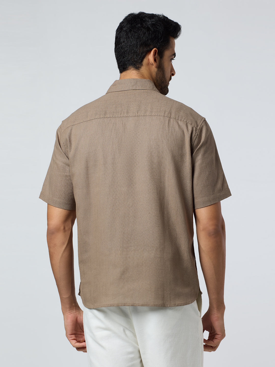 Crackle Half-Sleeves shirt - Brown
