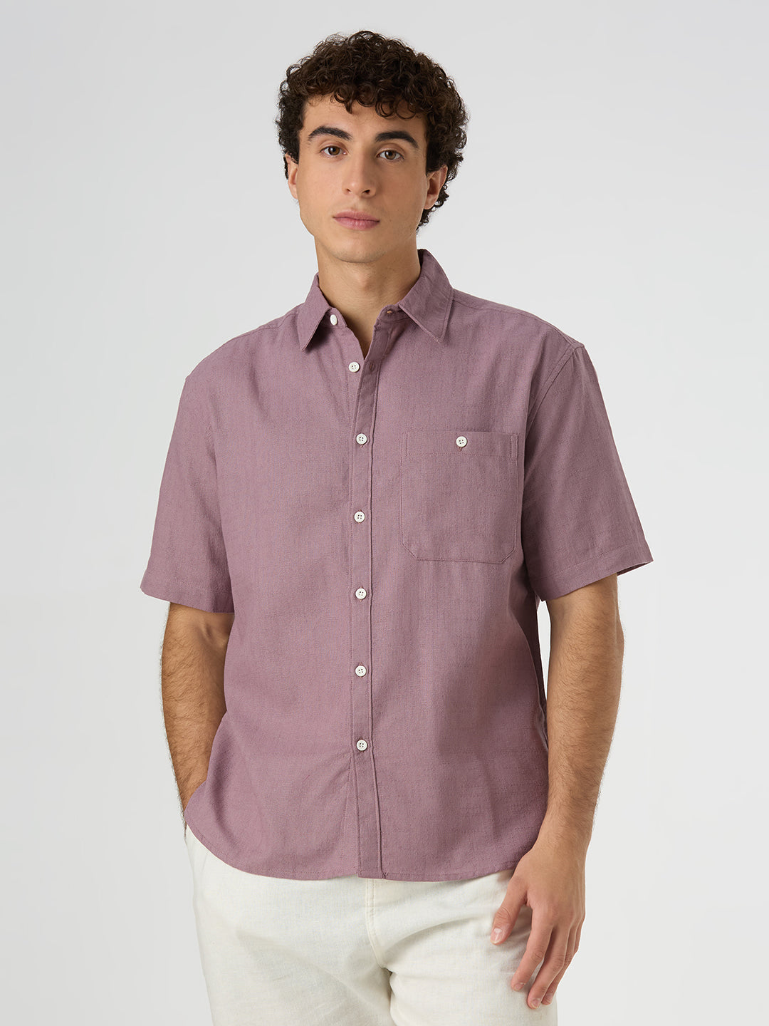 Crackle Half-Sleeves shirt - Dessert Rose