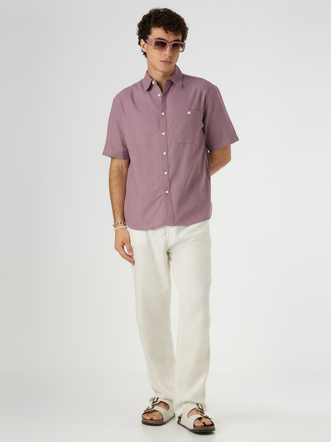 Crackle Half-Sleeves shirt - Dessert Rose