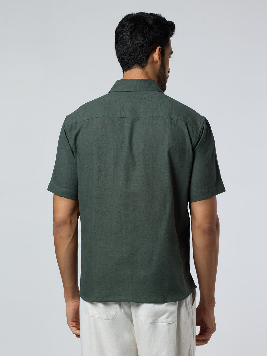 Crackle Half-Sleeves shirt - Green