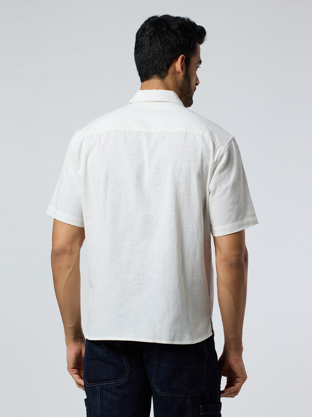 Crackle Half-Sleeves shirt - White