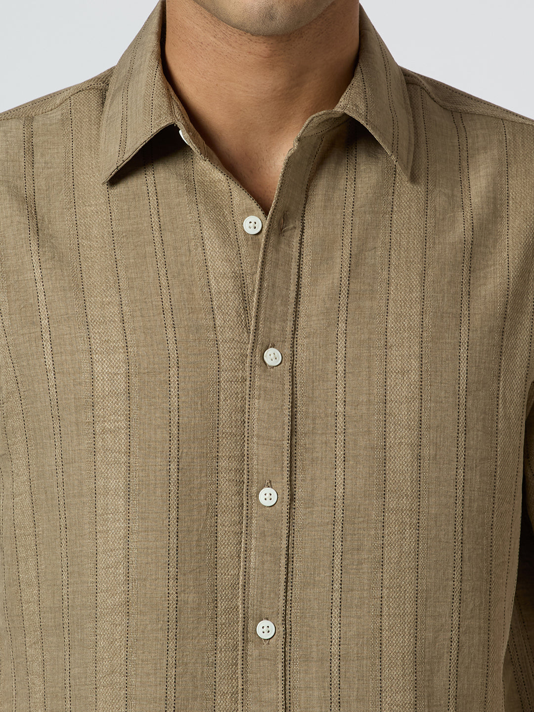 Gridplay Half-Sleeves Striped shirt - Dark Brown