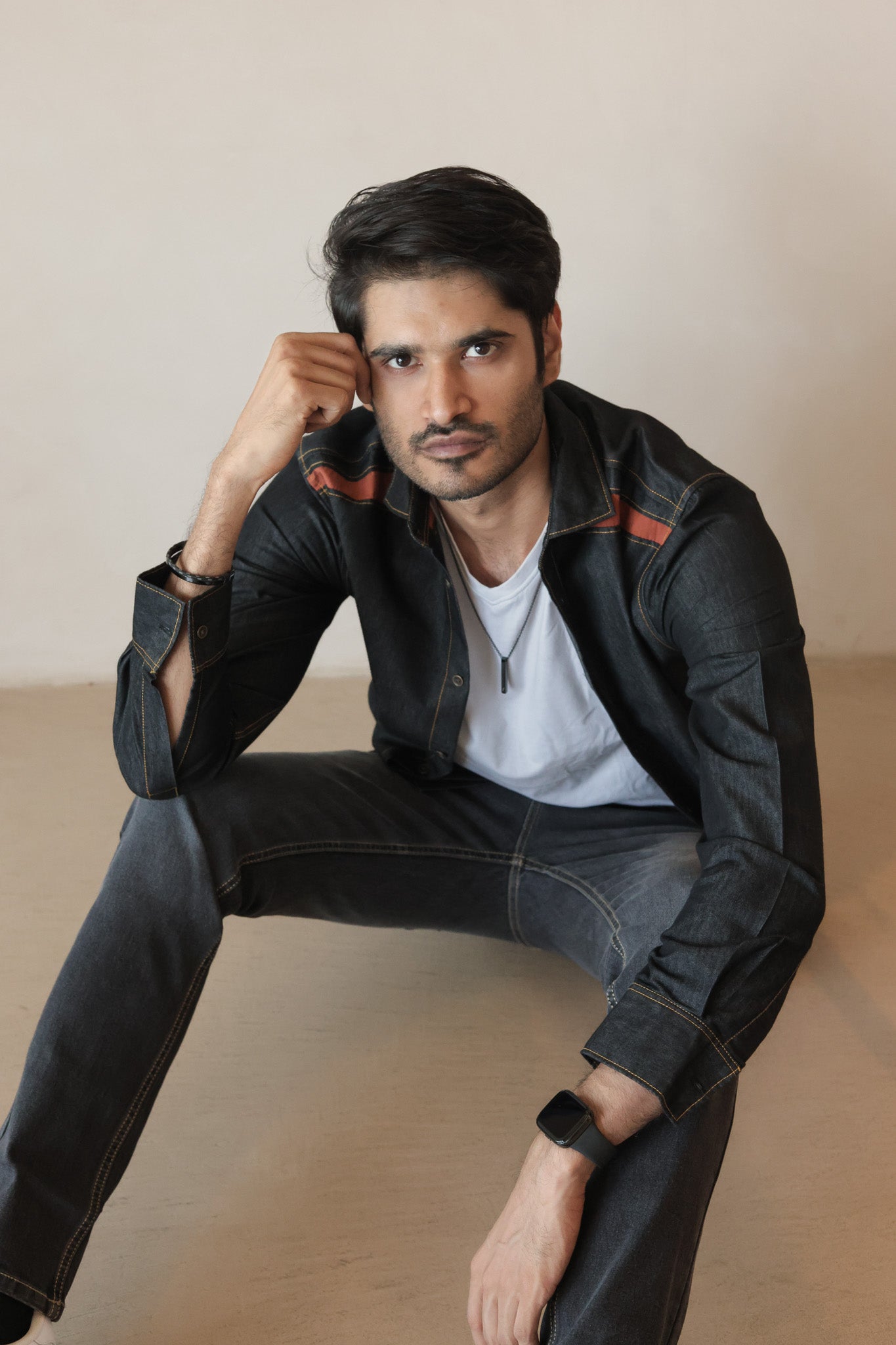 Charcoal Stitch Denim Shirt