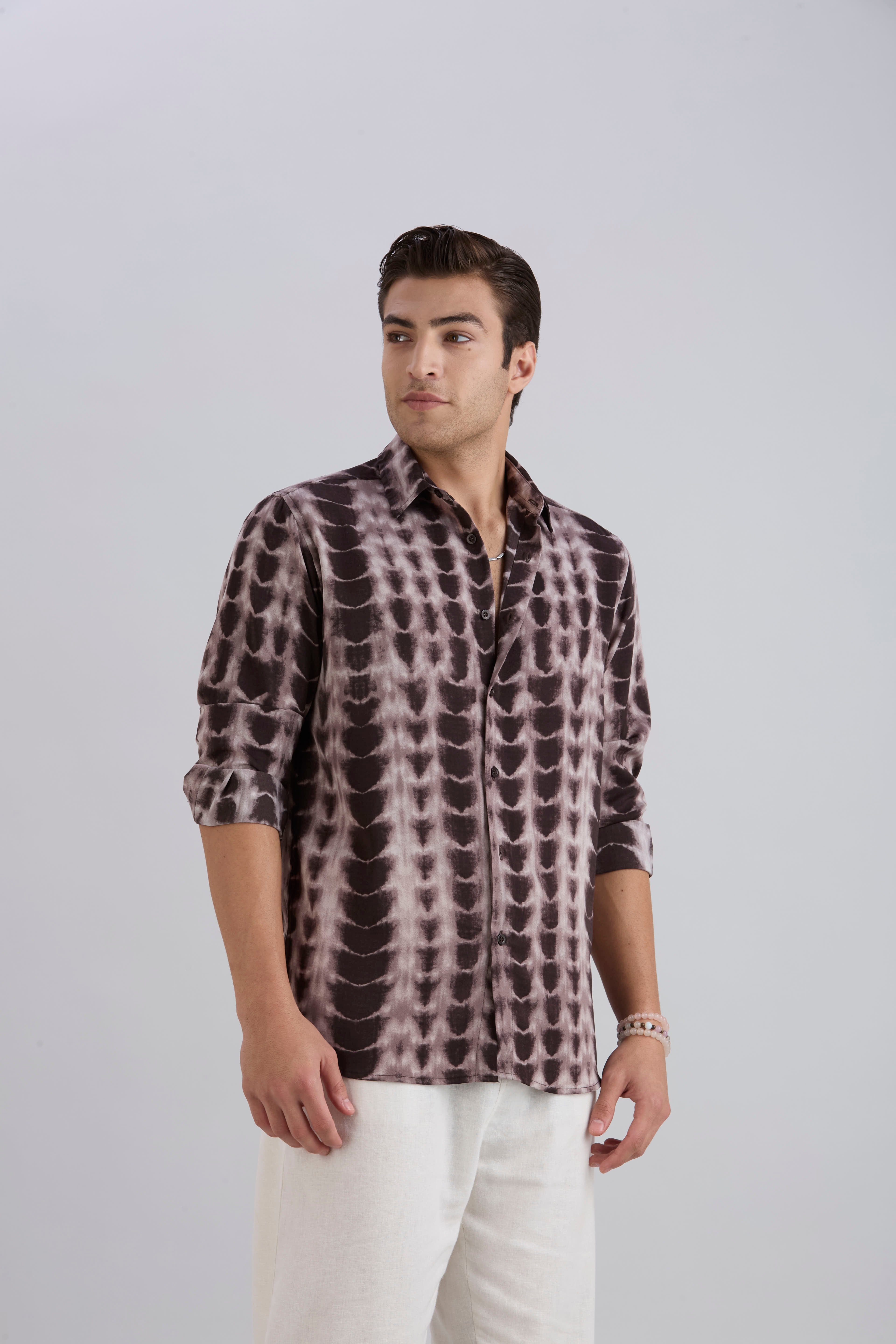 Scales Printed Shirt - Brown