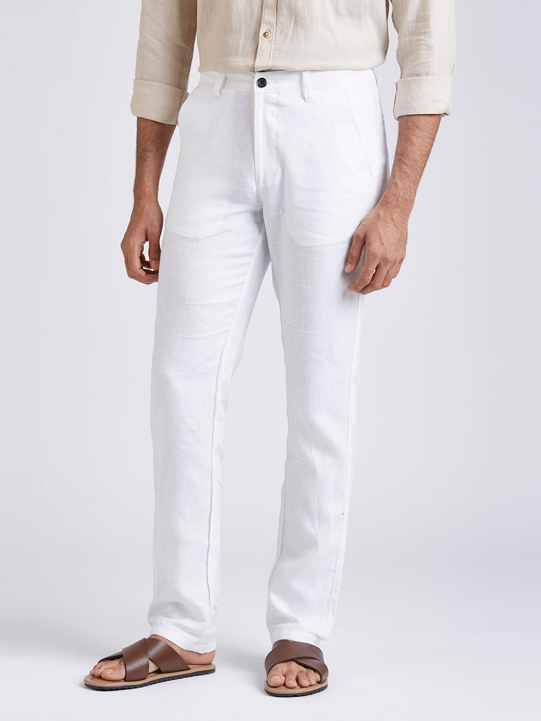 SWAN - PURE LINEN PANTS - WHITE