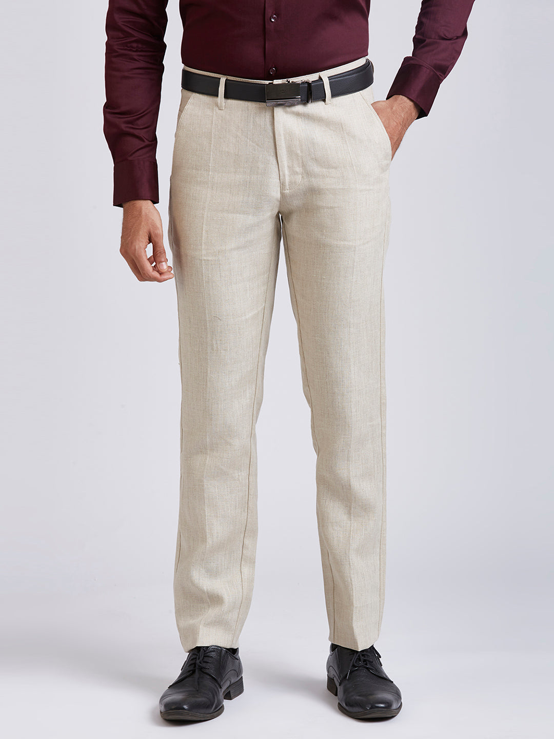 SHIK - PURE LINEN PANTS -KHAKHI
