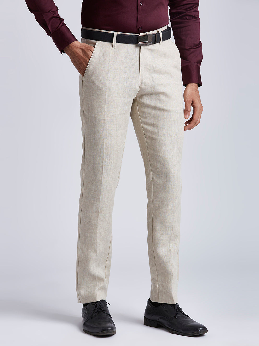 SHIK - PURE LINEN PANTS -KHAKHI
