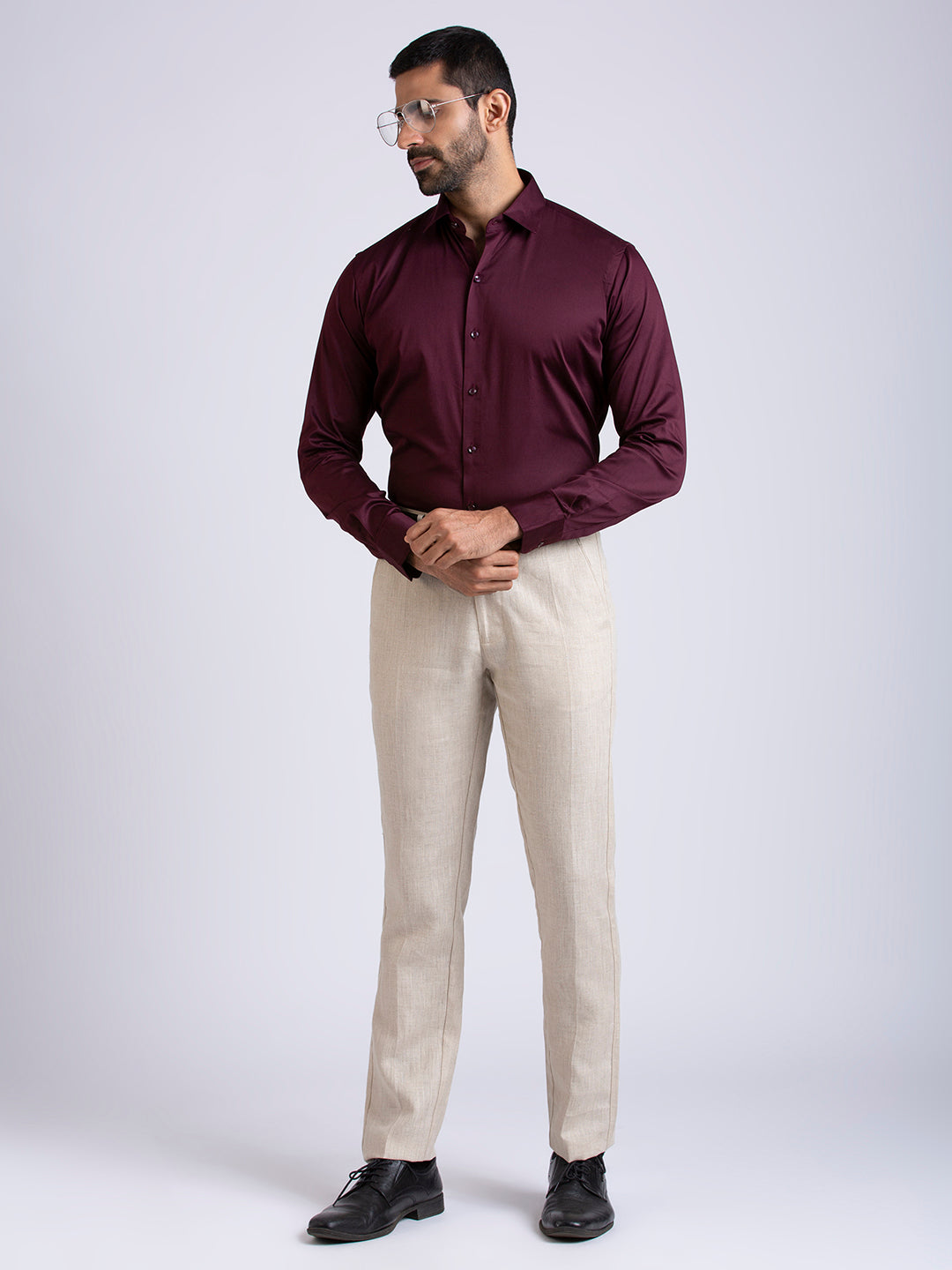 SHIK - PURE LINEN PANTS -KHAKHI
