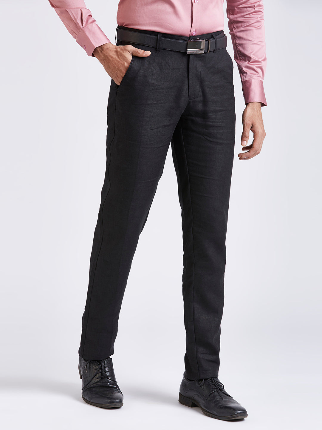 ACRO - PURE LINEN PANTS - BLACK