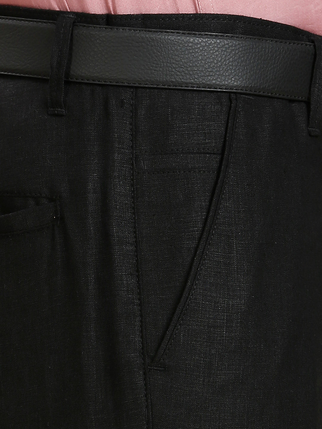 ACRO - PURE LINEN PANTS - BLACK