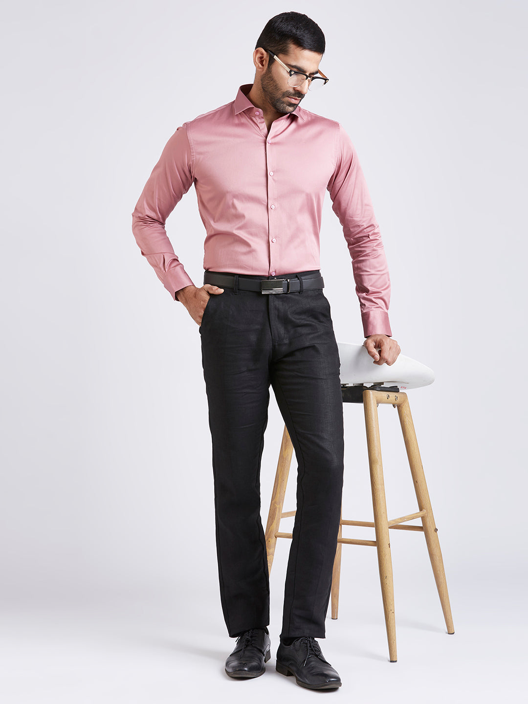 ACRO - PURE LINEN PANTS - BLACK