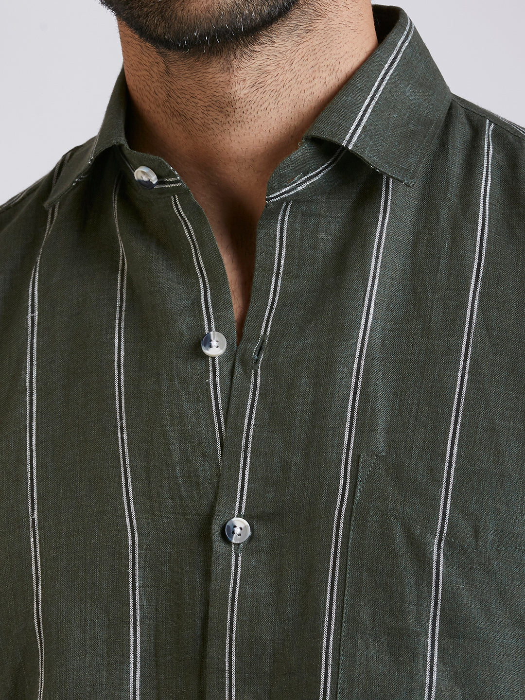 Slick - Pure Linen stripe shirt
