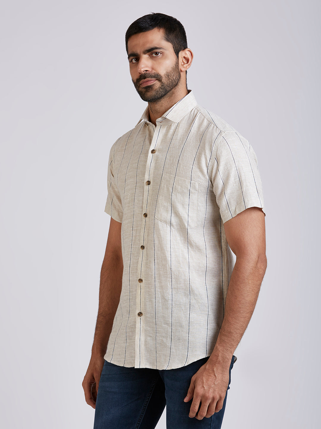 Slok - Pure Linen stripe shirt