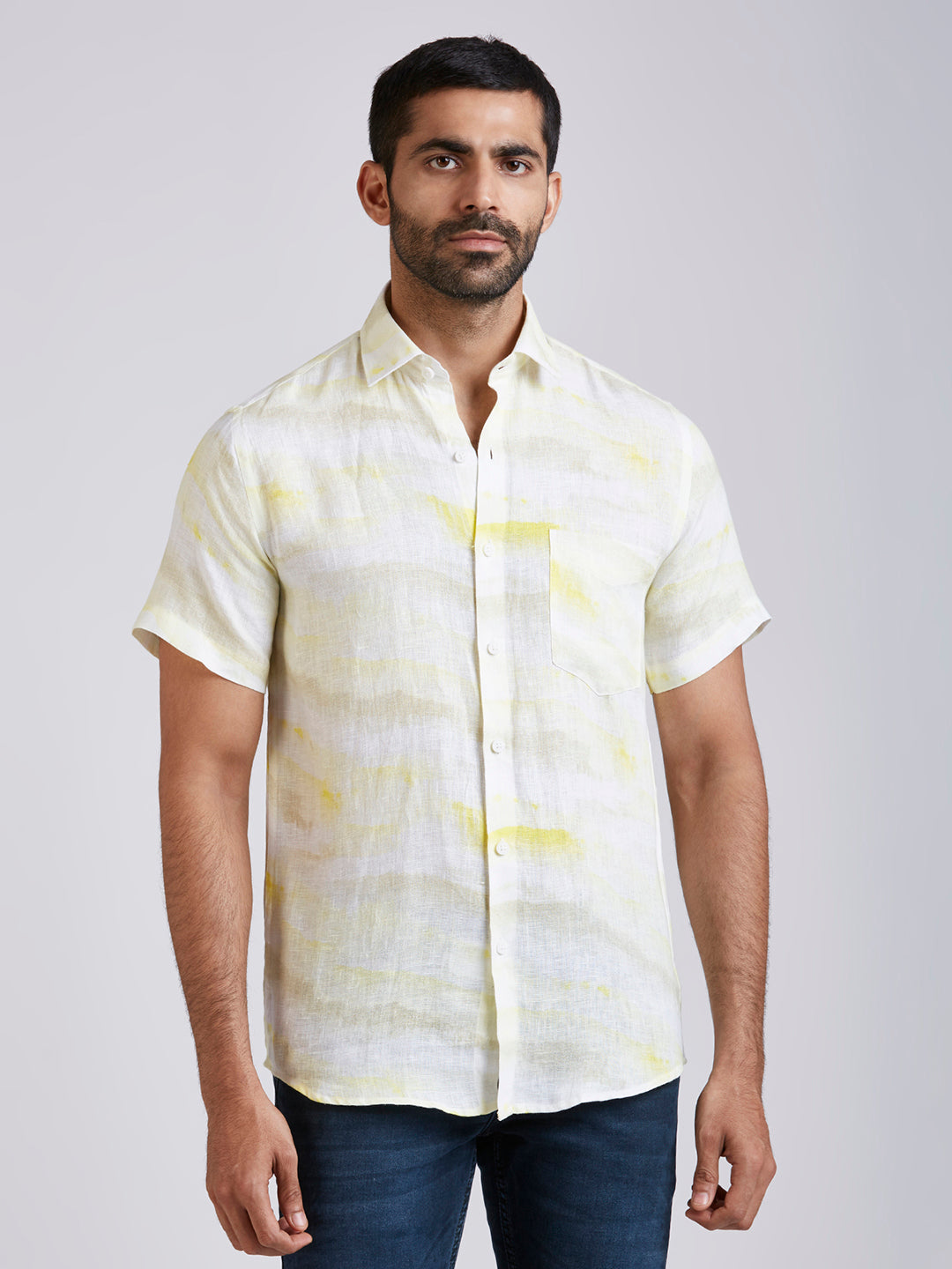 Sun - Pure Linen Printed shirt