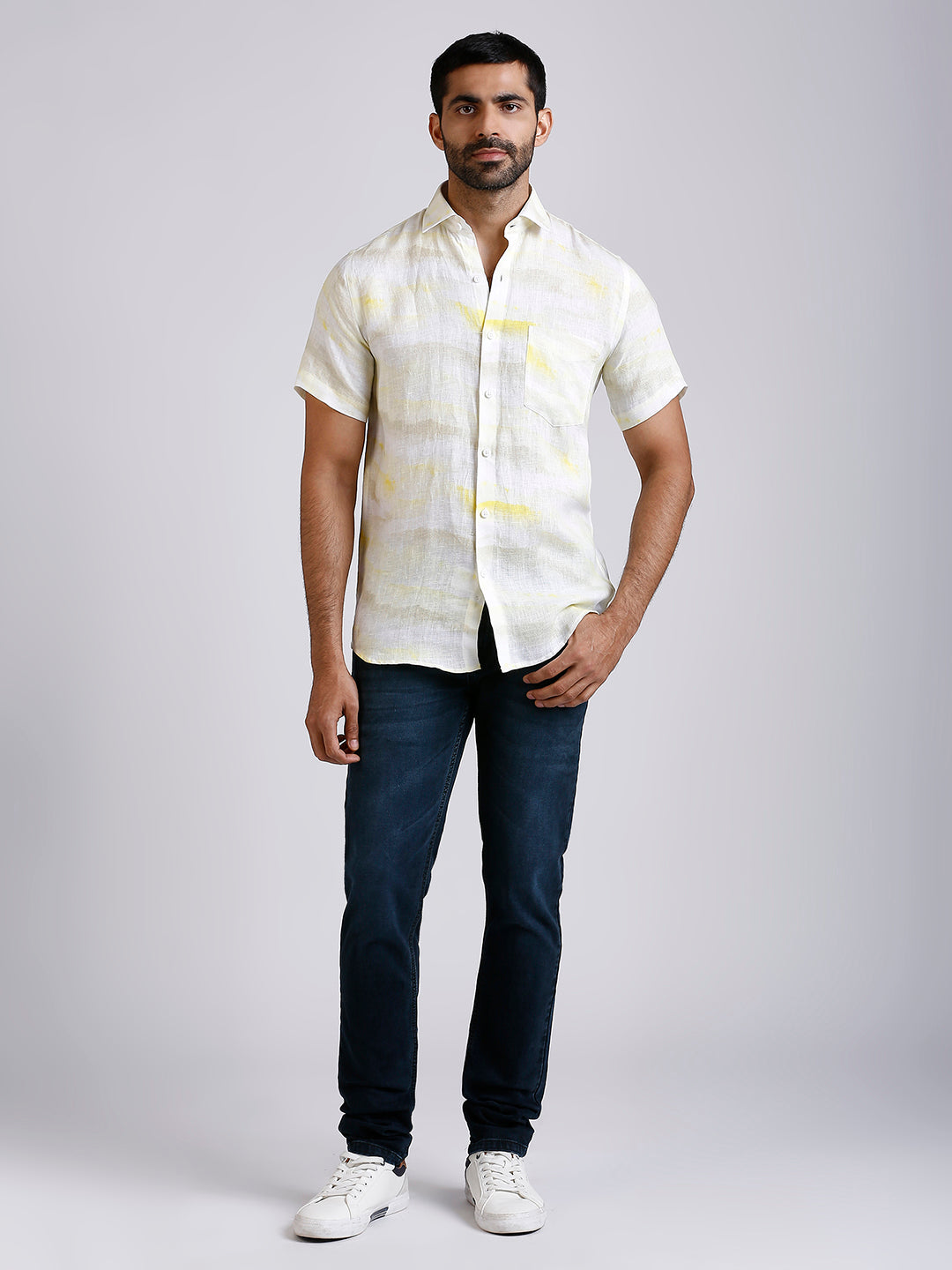 Sun - Pure Linen Printed shirt