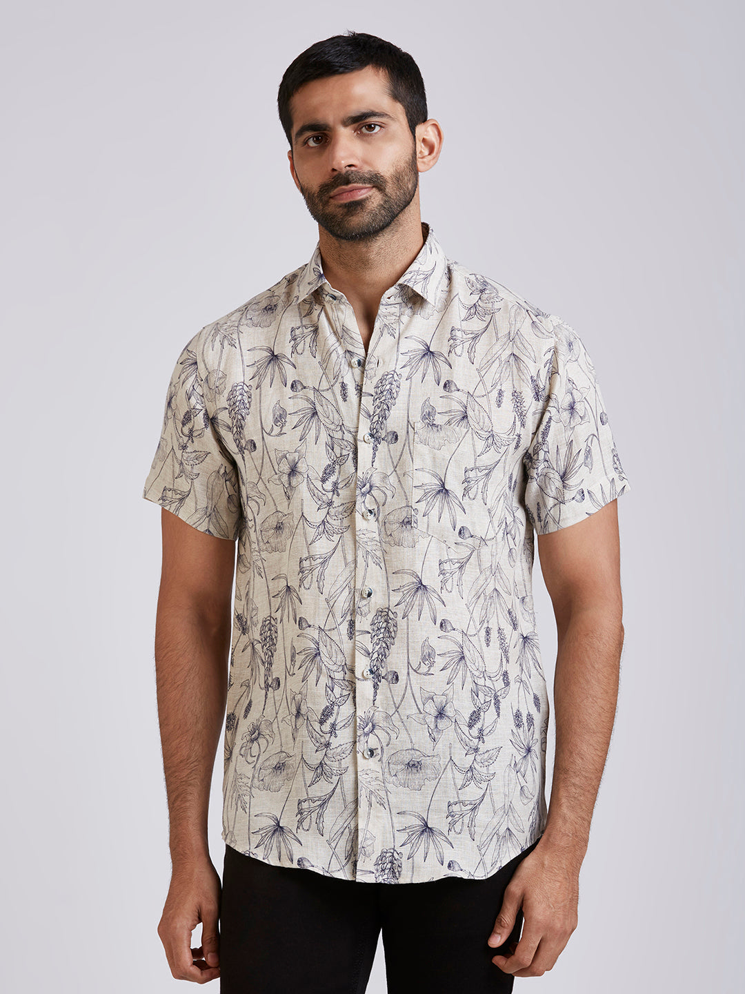 Flowr - Pure Linen Printed shirt