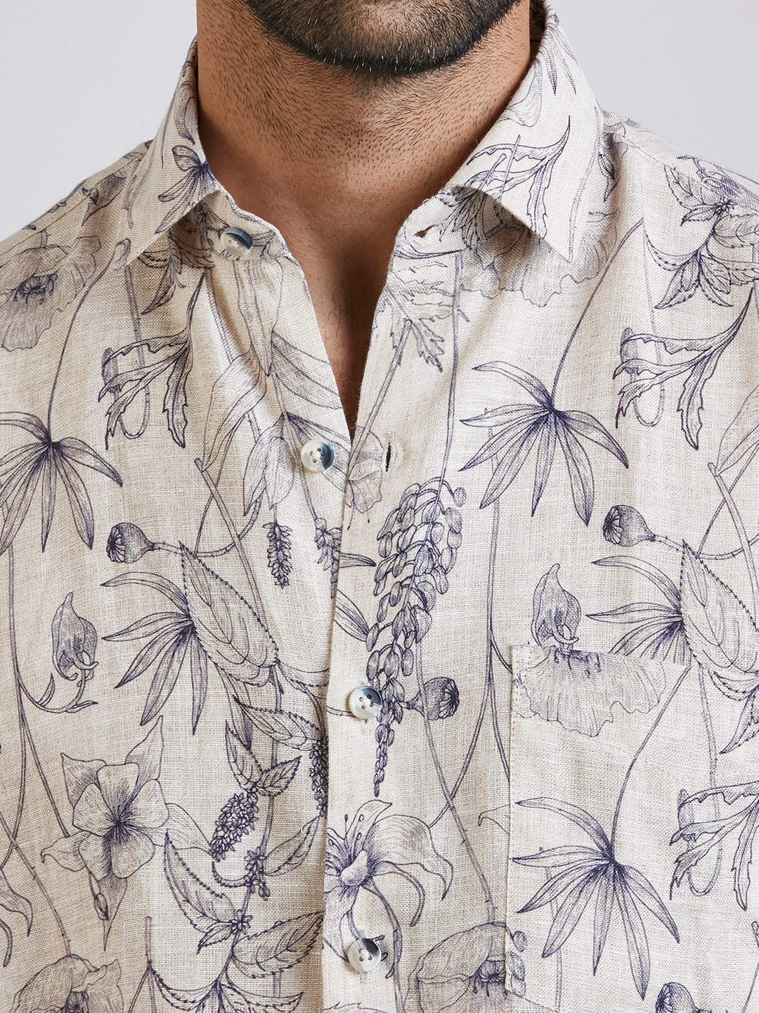 Flowr - Pure Linen Printed shirt