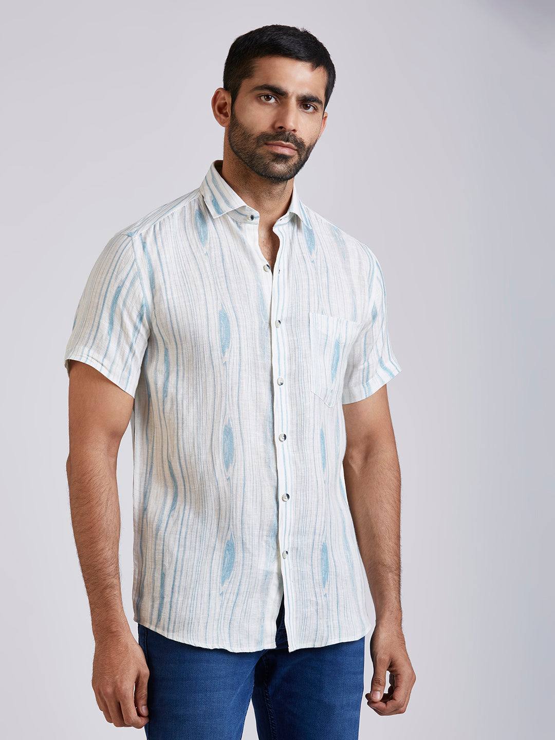 Ice - Pure Linen Printed shirt
