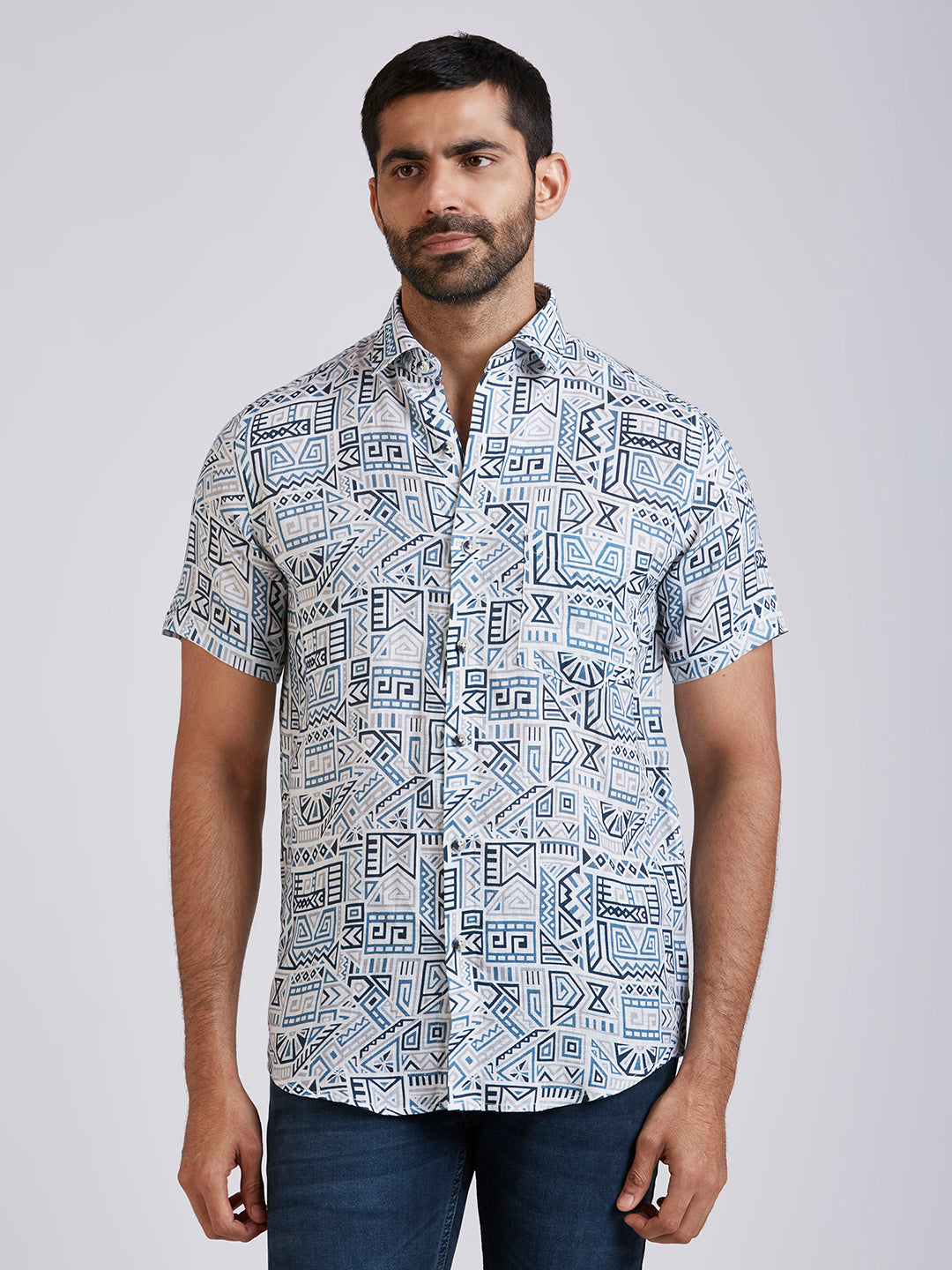 Maze - Pure Linen Printed shirt