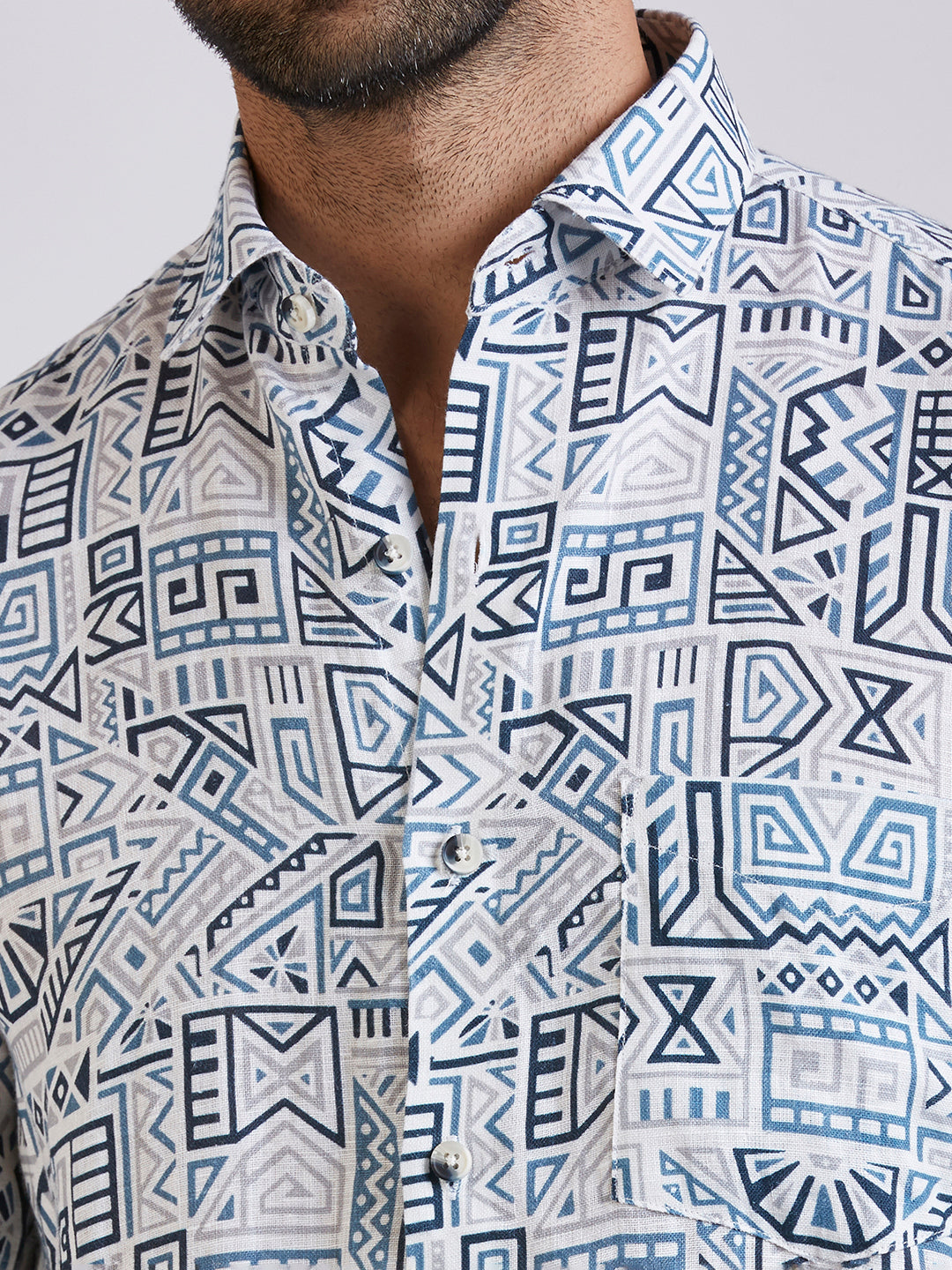 Maze - Pure Linen Printed shirt