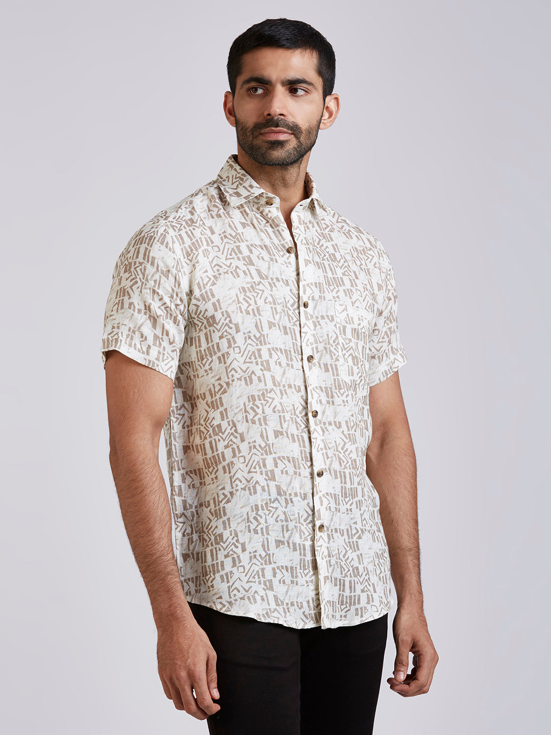 Crad - Pure Linen Printed shirt
