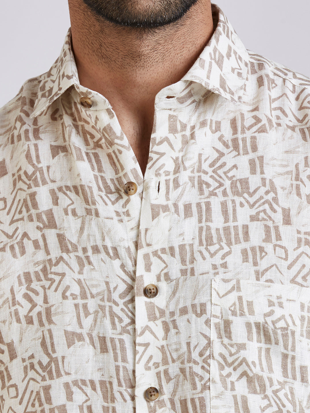 Crad - Pure Linen Printed shirt