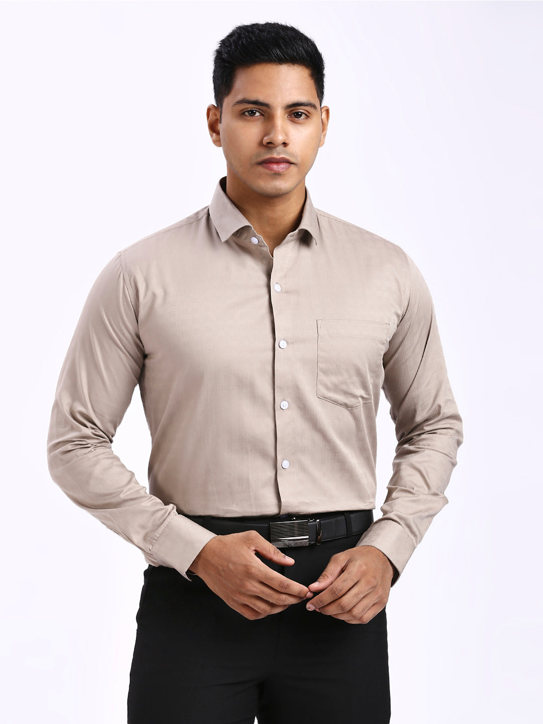 Drex - Self Checks shirt - Beige