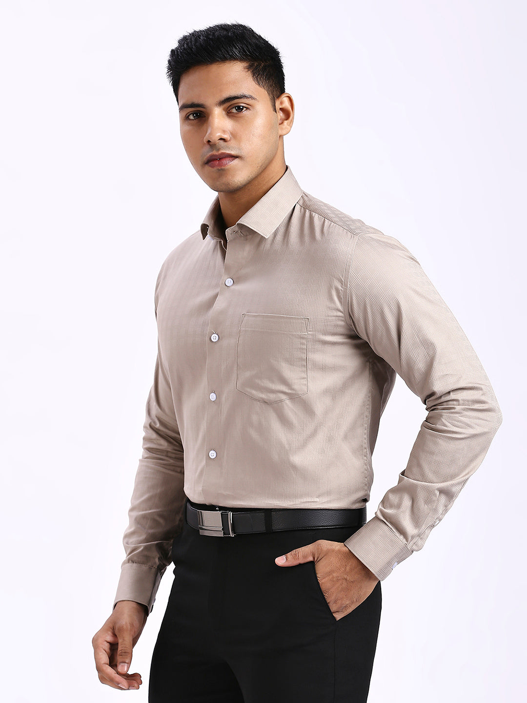 Drex - Self Checks shirt - Beige