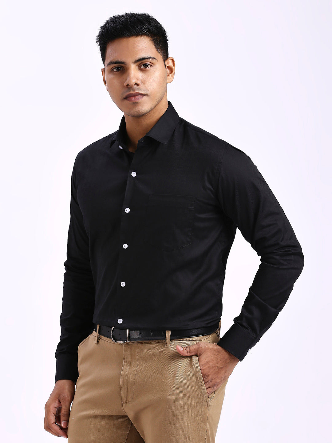 Drex - Self Checks shirt - Black