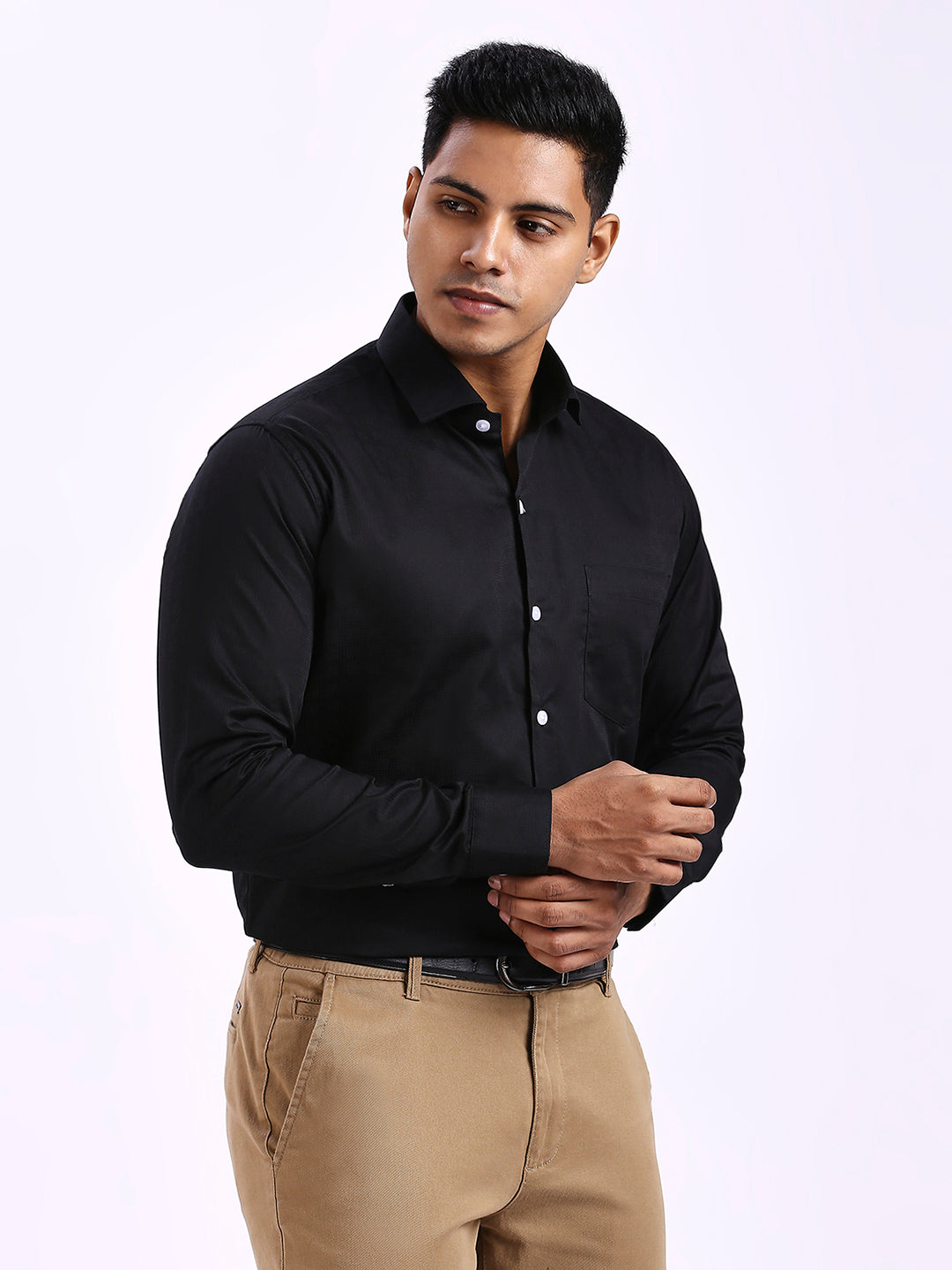 Drex - Self Checks shirt - Black