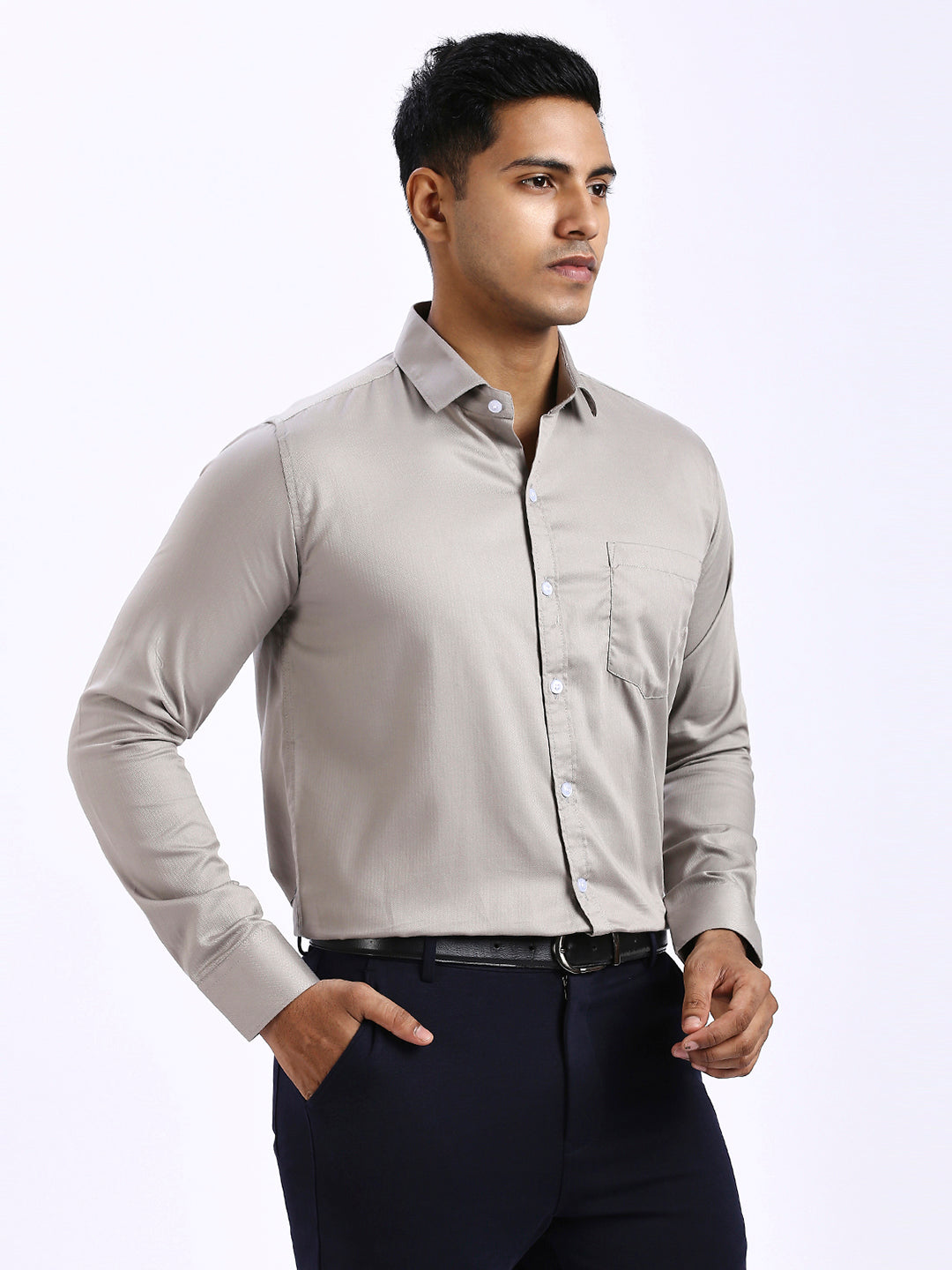 Cleek - Chevron Formal shirt - Grey