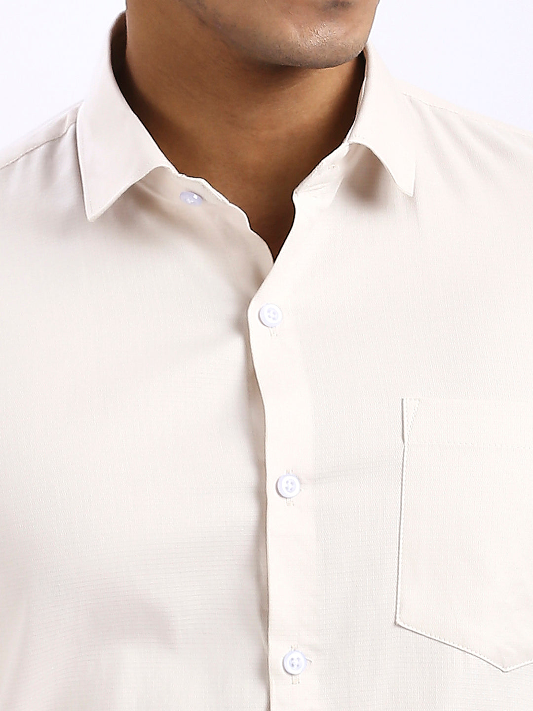 Denver - Classic Dobby Shirt - Beige