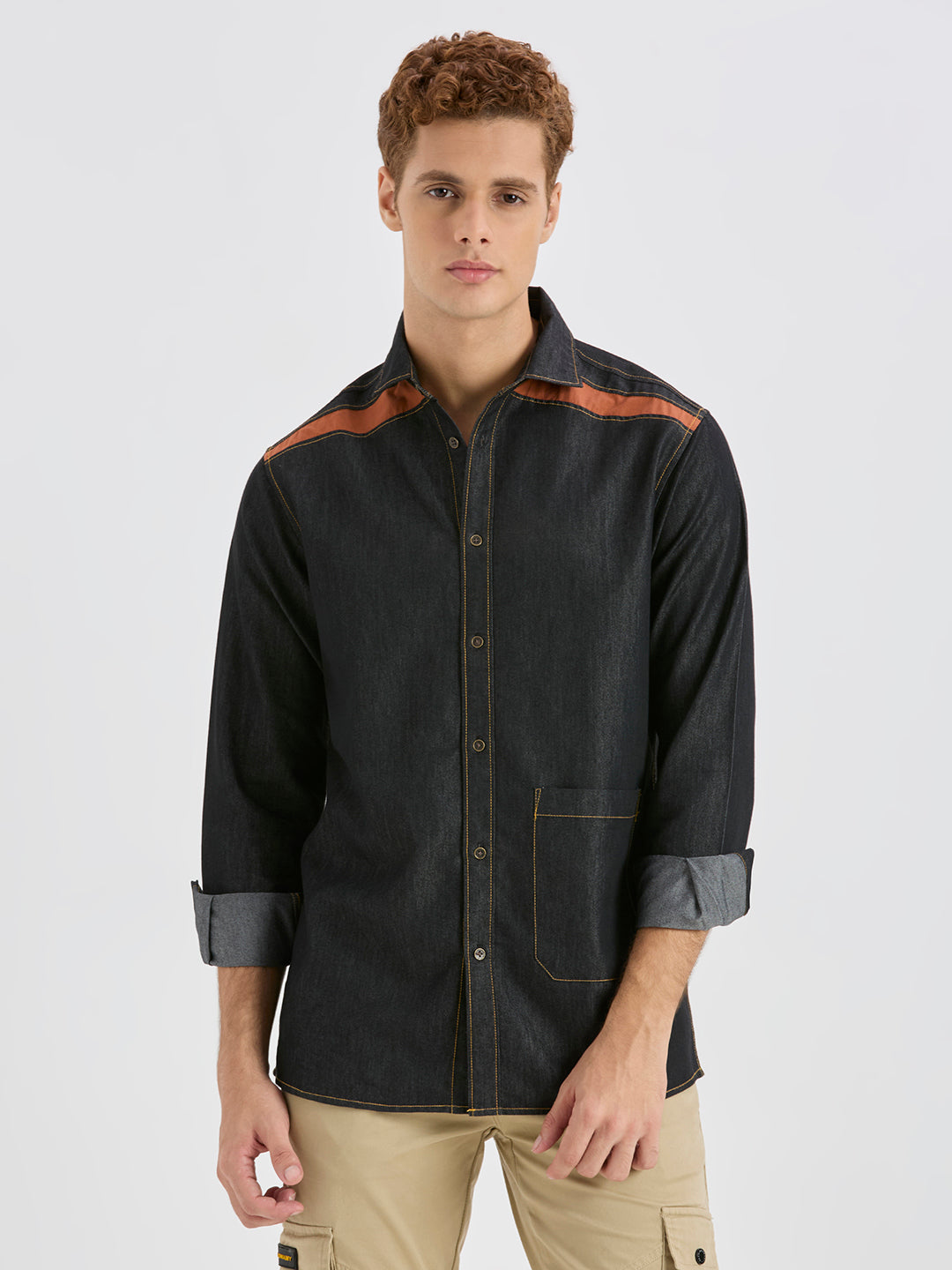 Charcoal Stitch Denim Shirt