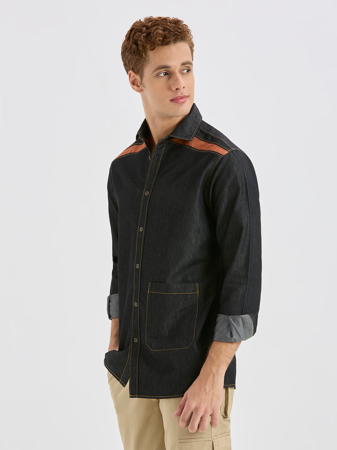 Charcoal Stitch Denim Shirt