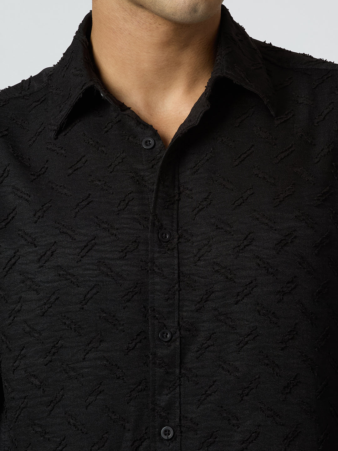 Sandwave Textured Shirt - Black