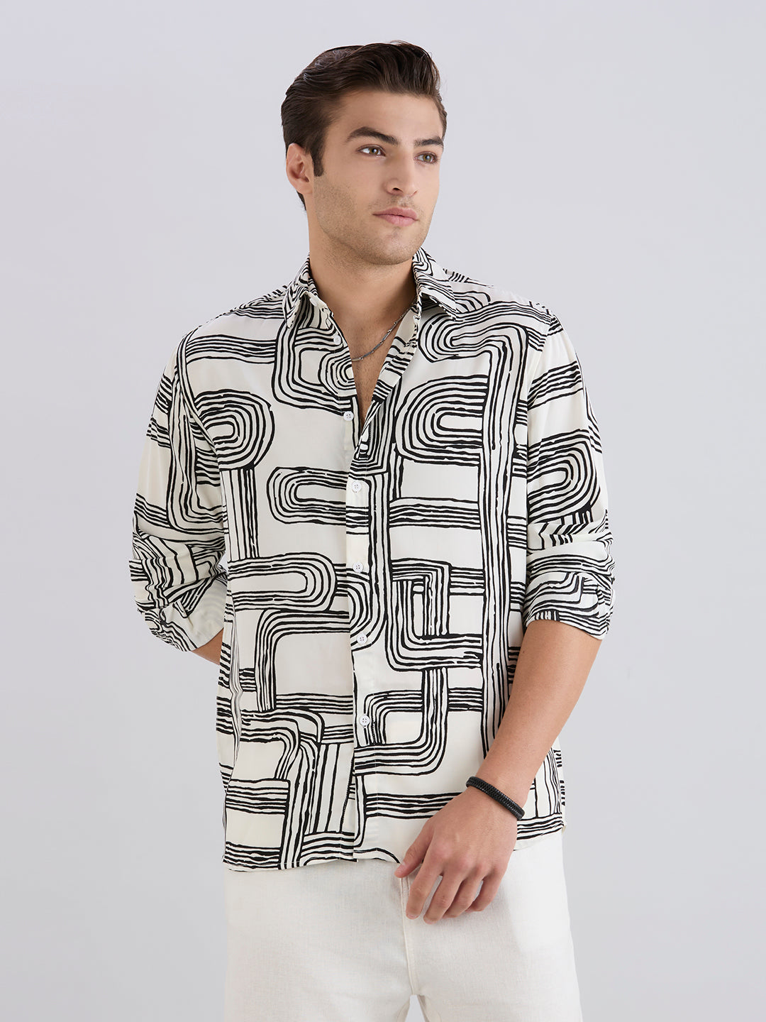 Chromatic Printed Shirt - White