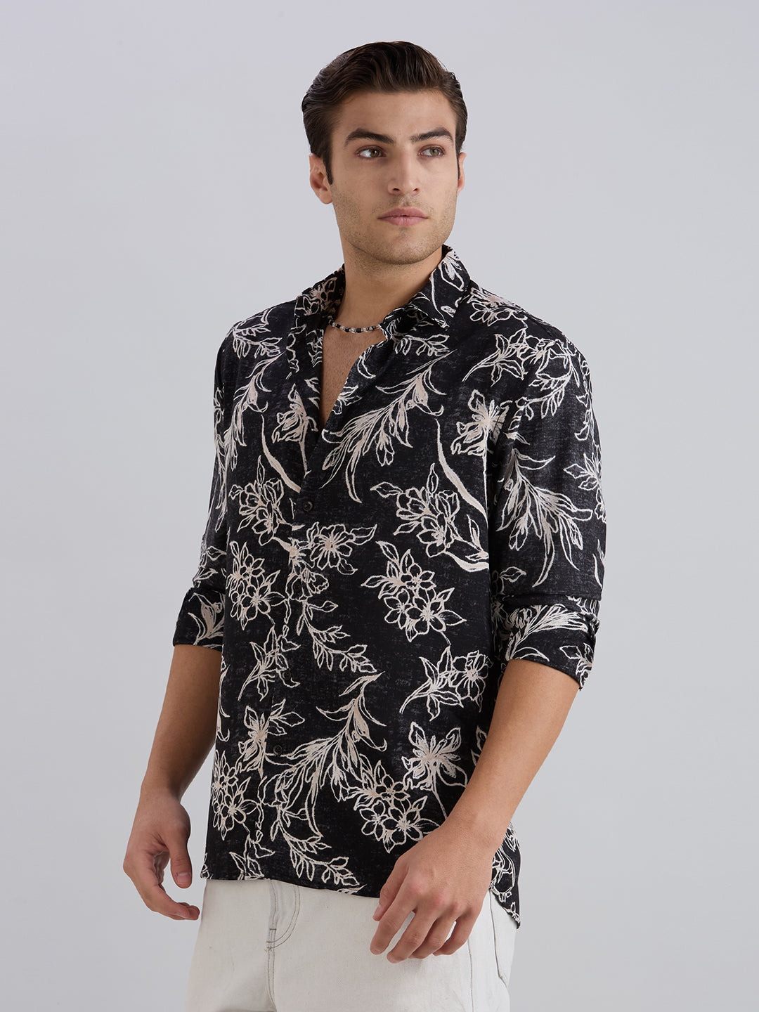 Bloom Printed Shirt - Black