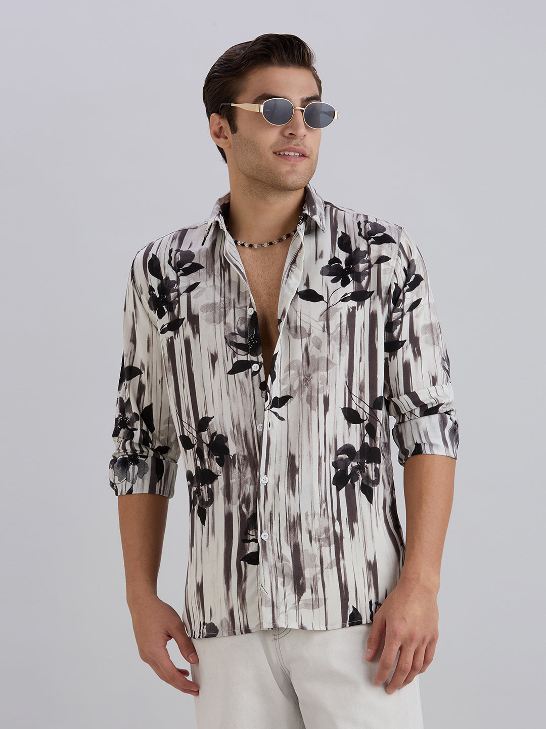 Petal Printed Shirt - White