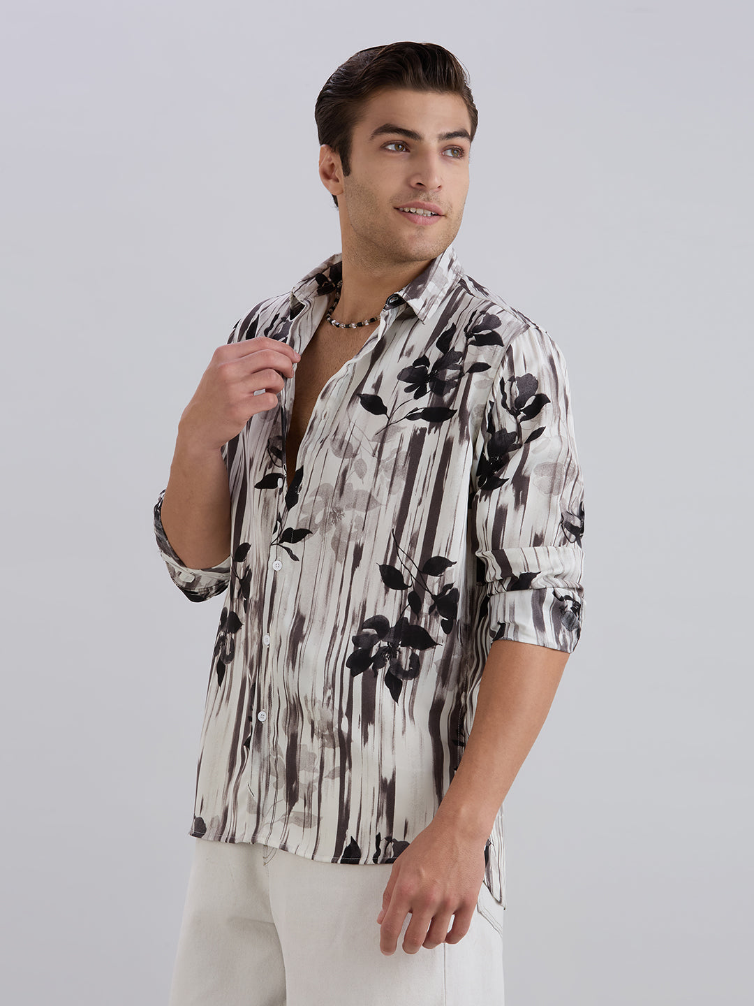 Petal Printed Shirt - White