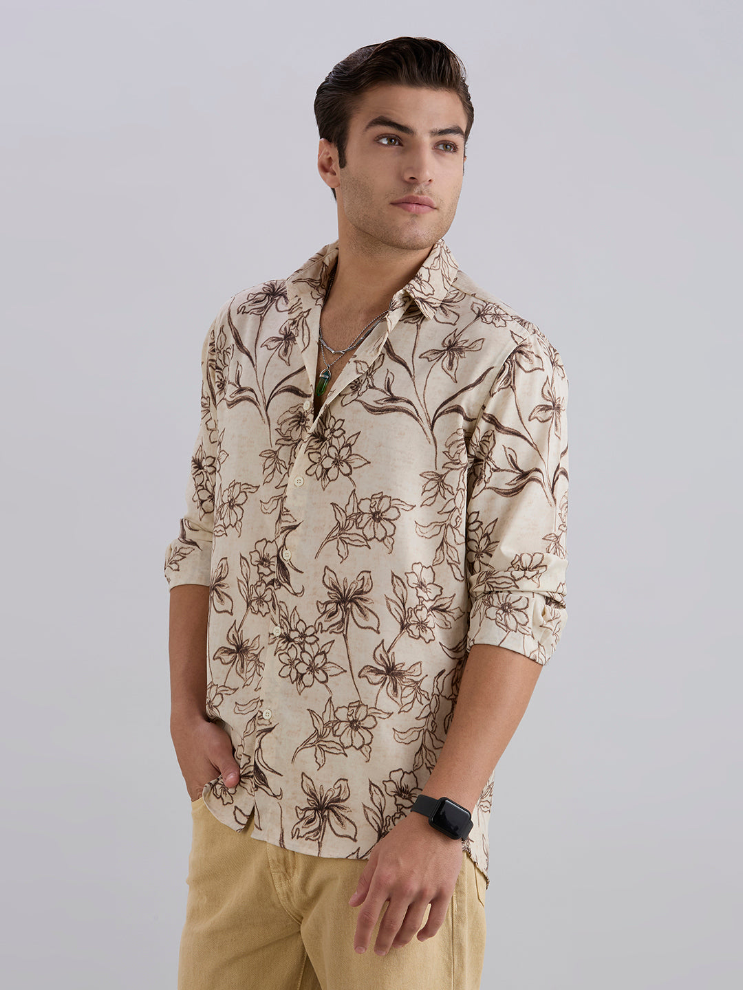 Bloom Printed Shirt - Cream