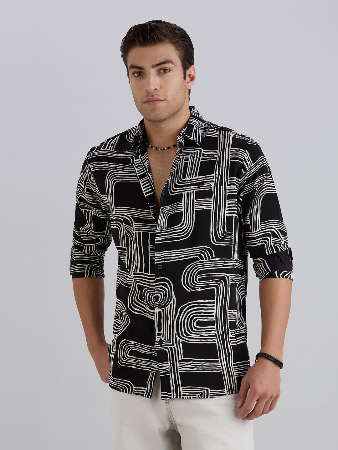 Chromatic Printed Shirt - Black