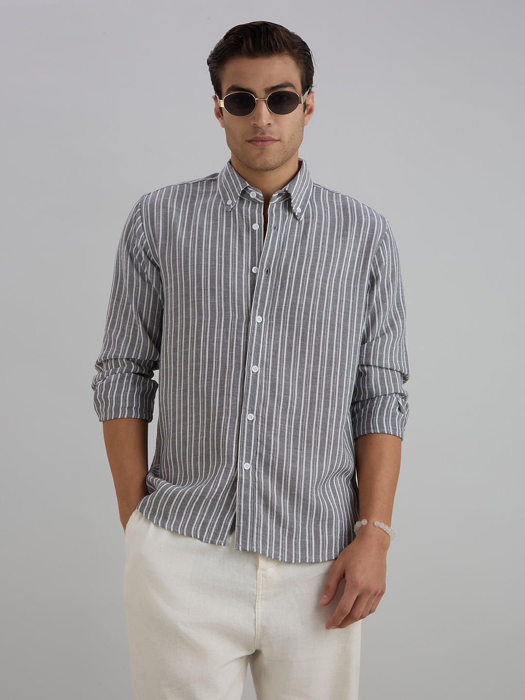 Horizon Stripes Shirt - Grey