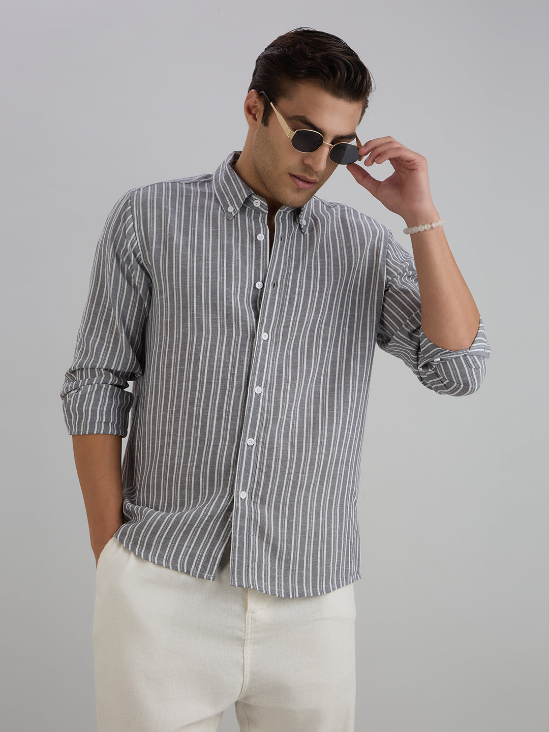 Horizon Stripes Shirt - Grey