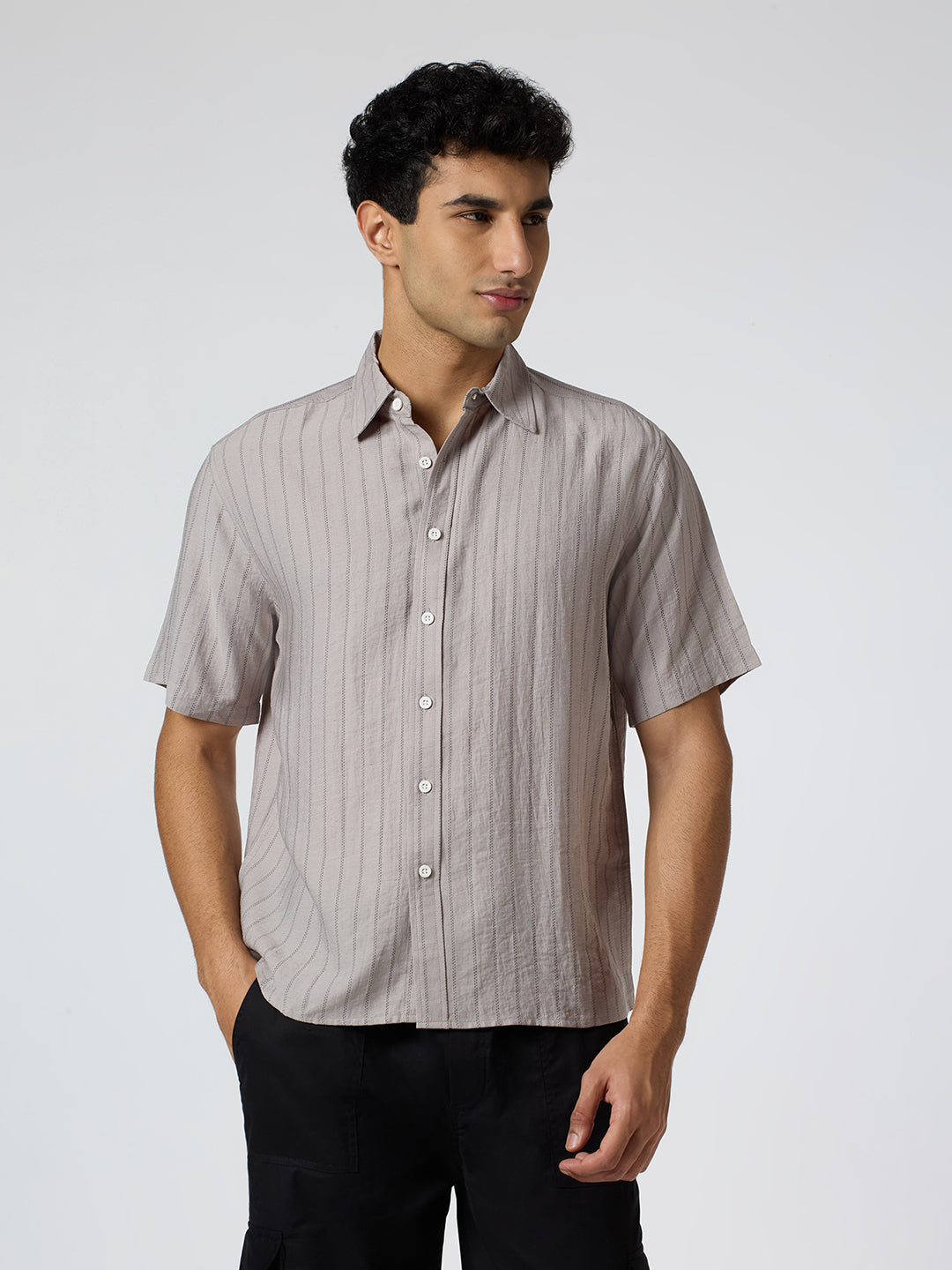 Ripple Half-Sleeves shirt - Grey
