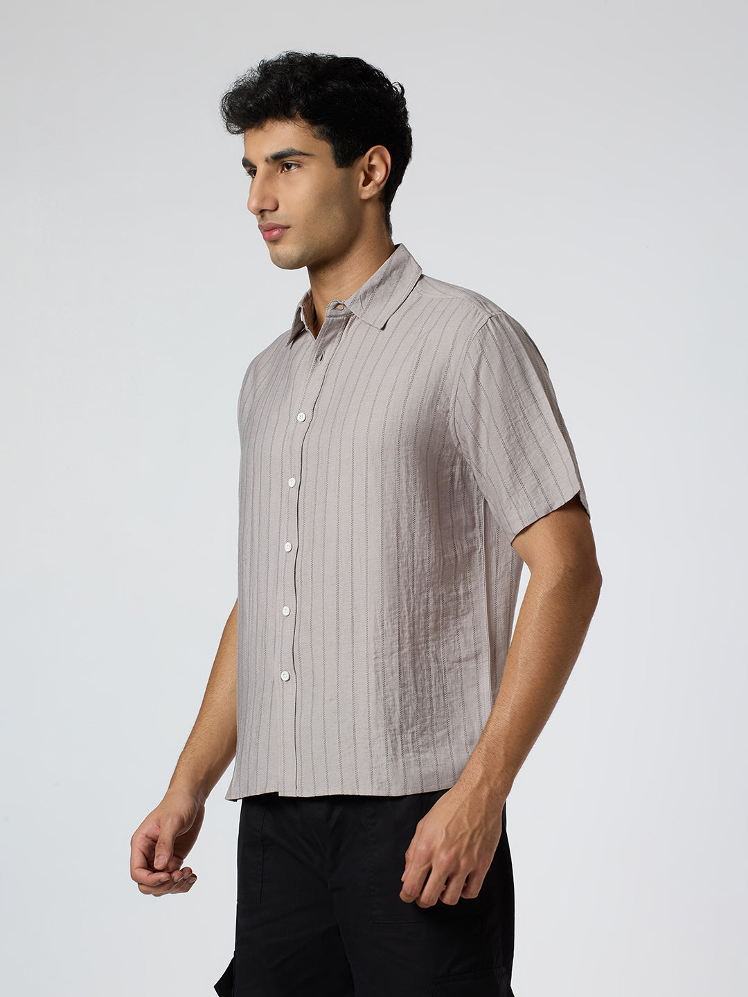Ripple Half-Sleeves shirt - Grey