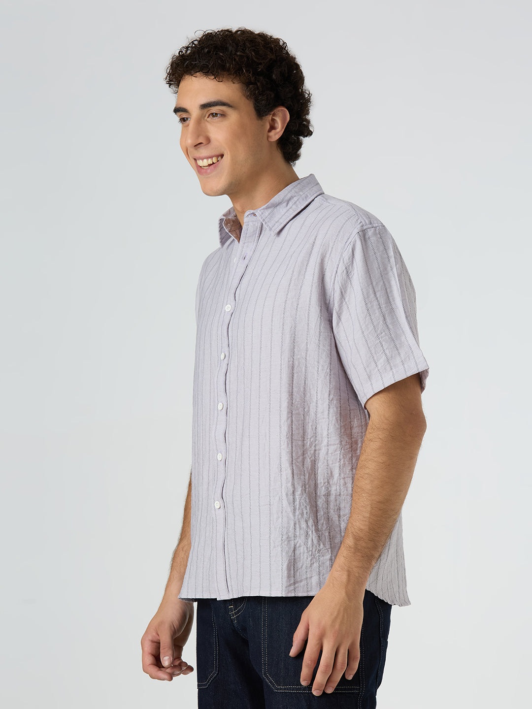 Ripple Half-Sleeves shirt - Lavender