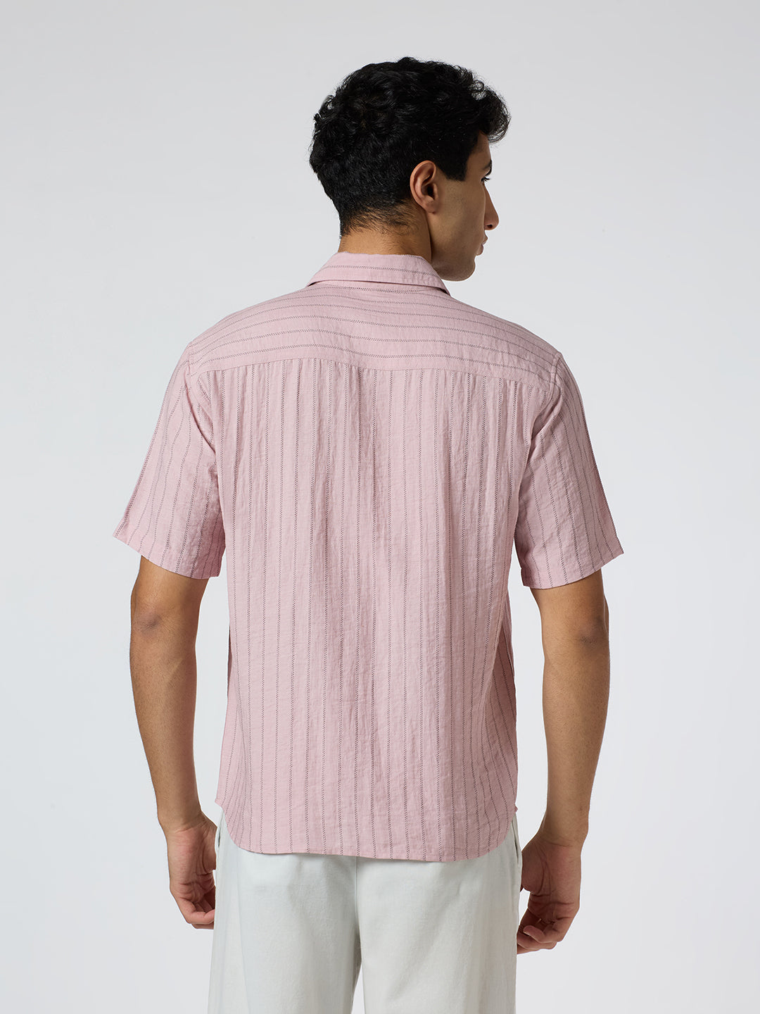 Ripple Half-Sleeves shirt - Pink